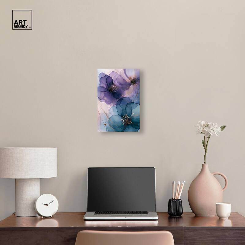 Gilded Cyanescence II Canvas by Art Remedy, Gallery Wrapped