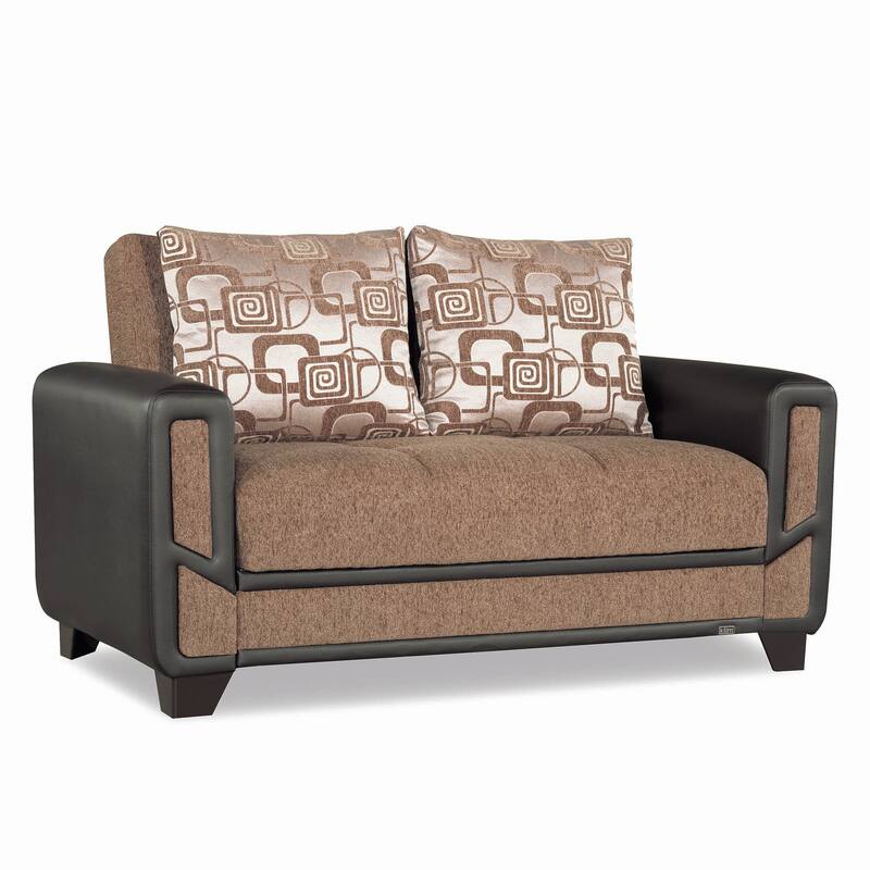 Collection Upholstered Convertible Loveseat With Storage