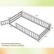 preview thumbnail 8 of 36, Twin Size Kids Wood Montessori Floor Bed with Door and Fence