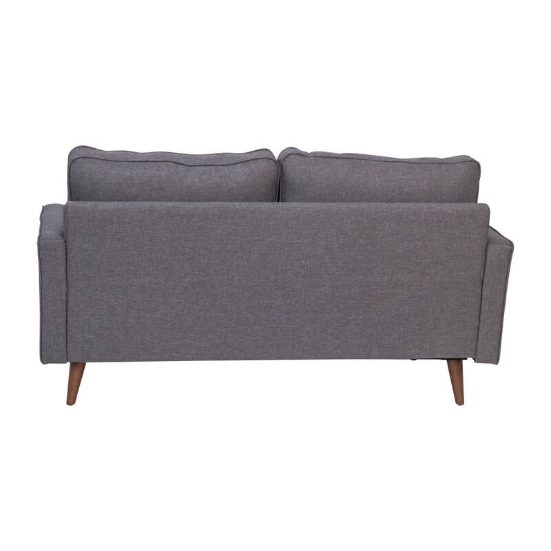 Compact Upholstered Tufted Loveseat with Wooden Legs