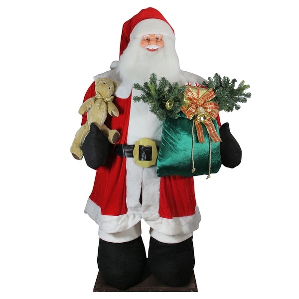 8' Huge LED Lighted Musical Inflatable Santa Claus Christmas Figure with Gift Bag - 8 Foot. Opens flyout.