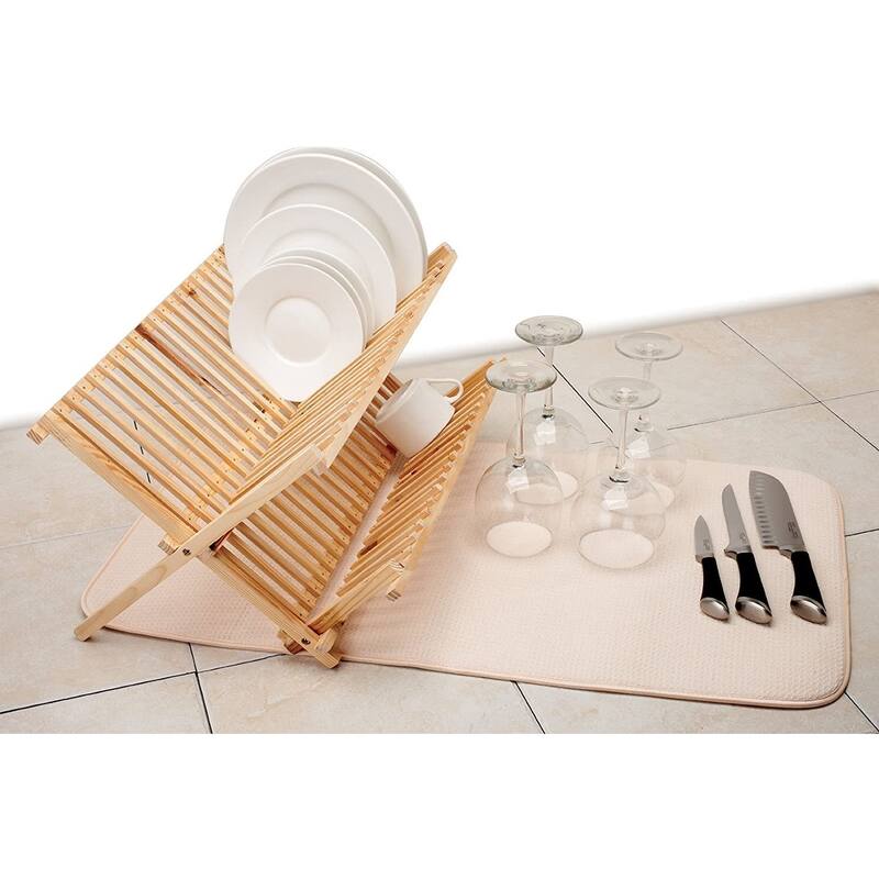 Norpro Washable Microfiber Dish Drainer Glass Drying Mat Pad