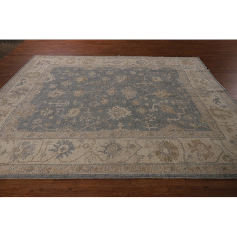Floral Oushak Turkish Area Rug Handmade Wool Carpet - 8'1"x 9'10"