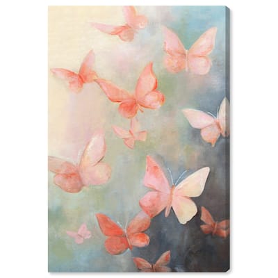 Art Remedy Peaceful Butterflies Gallery Wrapped Butterfly 1 Piece Canvas Wall Art