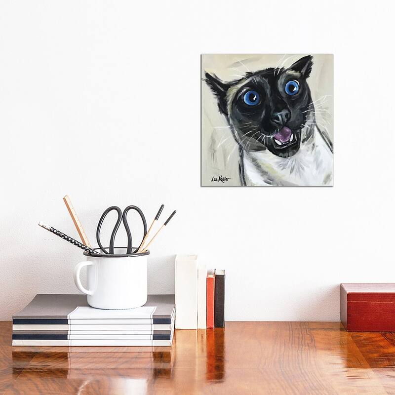 iCanvas "Funny Siamese Cat Marley" by Hippie Hound Studios Canvas Print - 12x12x0.75