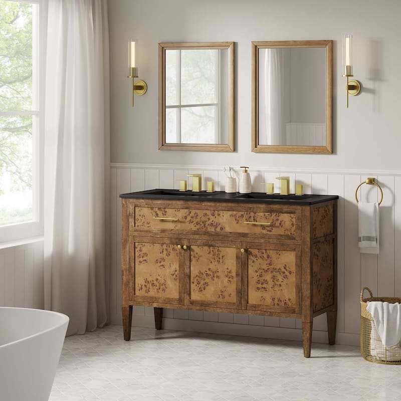 Elysian Bathroom Cabinet Basin Not Included - 48" Double - Black Brown
