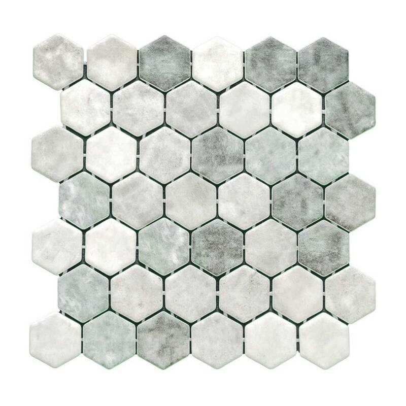 The Tile Life Eterna Hex 2x2 Glass Mosaic Floor, Backsplash & Wall Tile