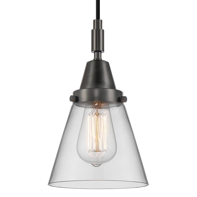 Innovations Lighting 447-1P-G62 Cone 6" Wide Mini Pendant with Clear - Matte Black