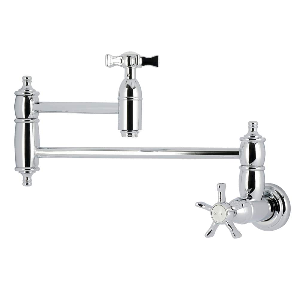 Kingston Brass Essex Double-Handle Wall-Mount Pre-Rinse Bridge Kitchen Faucet