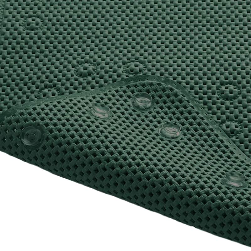 Hunter Green Non-Slip Foam Bathtub Shower Mat With Suction Cups - 36" x 17"