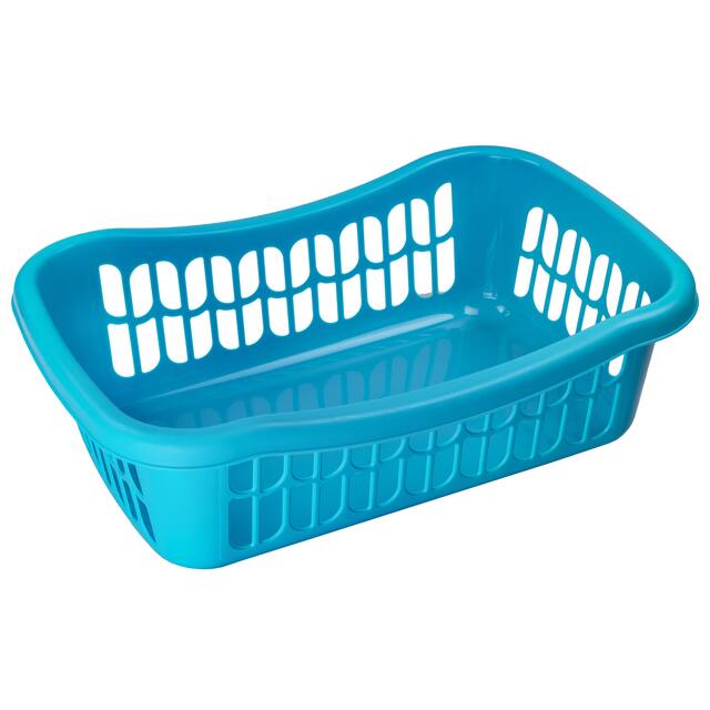 Large Plastic Storage Basket for Kitchen Pantry, Kids Room, Office - Blue