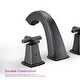 preview thumbnail 20 of 21, YASINU Cross Handles Widespread 8 Inch Bathroom Faucet With Pop-up Drain