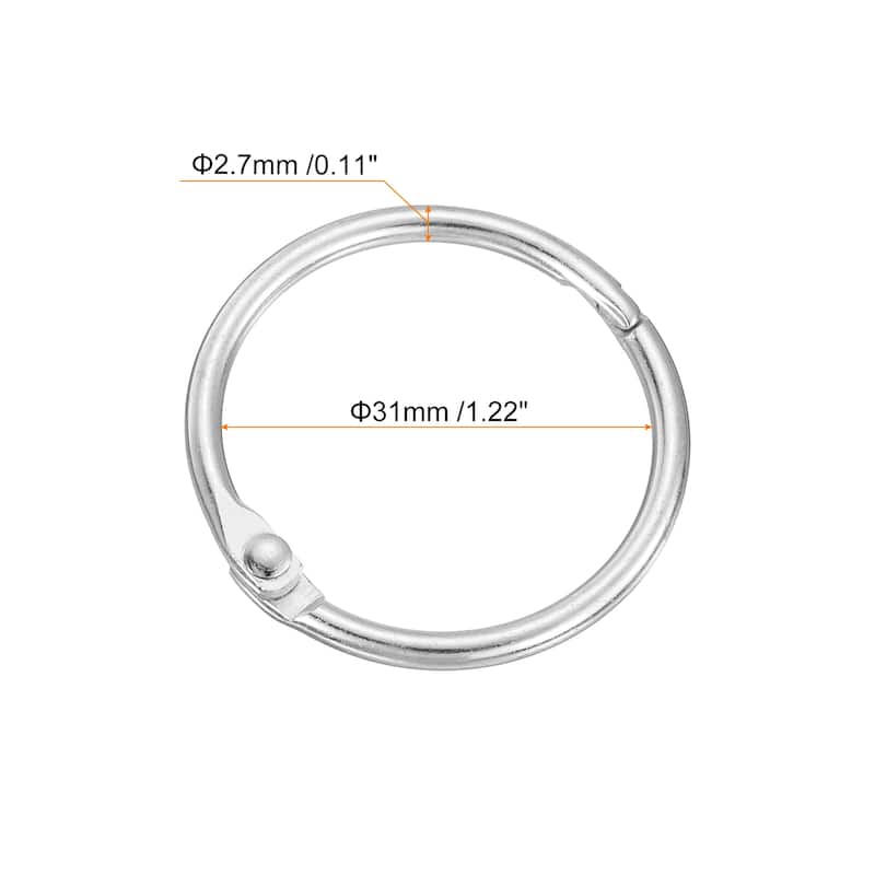 Shower Curtain Rings, 6pcs - Loose Leaf Binder Rings