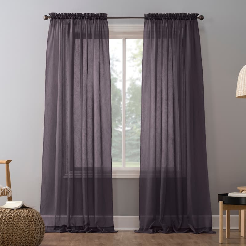 No. 918 Erica Sheer Crushed Voile Single Curtain Panel, Single Panel