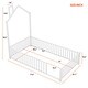 preview thumbnail 21 of 47, Twin/Full Size House Platform Bed with Guardrail and House-Shaped Headboard, Metal Floor Montessori Bed with Chimney Design