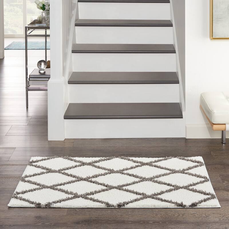 Nourison Feather Soft Contemporary Shag Diamond Area Rug