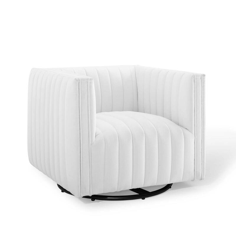 Perception Tufted Swivel Upholstered Armchair