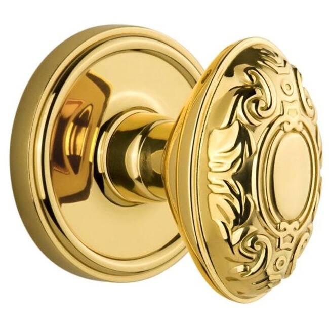 Grandeur Georgetown Solid Brass Rose Single Dummy Knob with Grande - Polished Brass