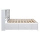 preview thumbnail 13 of 12, White King Size Platform Storage Bed Frame with Bookcase Headboard & 8 Drawers, Storage Compartments for Teens Adults