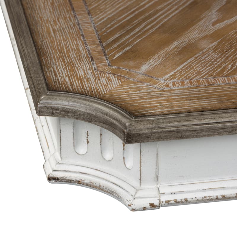 Abbey Park Weathered Brown & Antique White Trestle Table