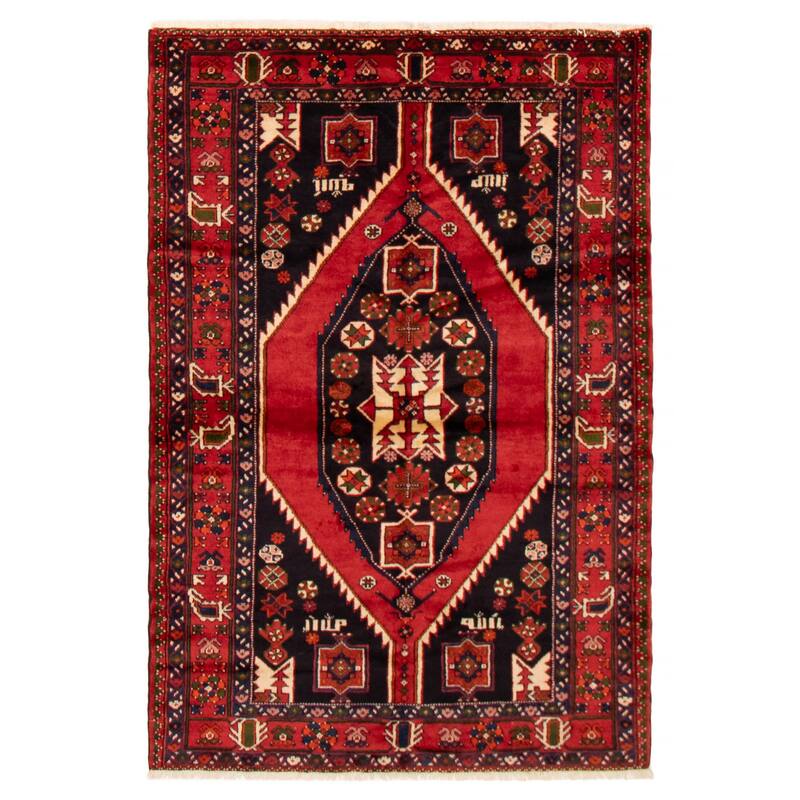 ECARPETGALLERY Hand-knotted Andelz Navy Wool Rug - 4'7 x 6'8 - Dark Navy - 4'7 x 6'8