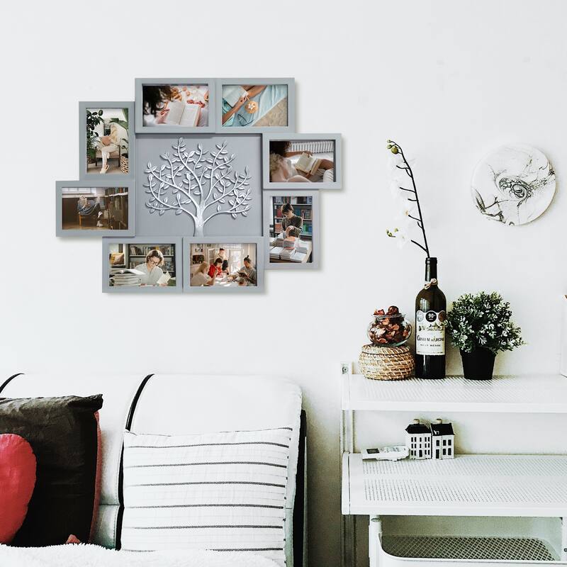 HELLO LAURA 8 Opening 4x6 Picture Frame Collage Family Tree Wall Hanging