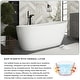 preview thumbnail 11 of 11, Acrylic Freestanding Flatbottom Soaking Bathtub in White