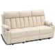 MCombo Electric Power Reclining Sofa with Heat & Massage, Faux Leather 6095/6075/6077 - reclining sofa - Cream White