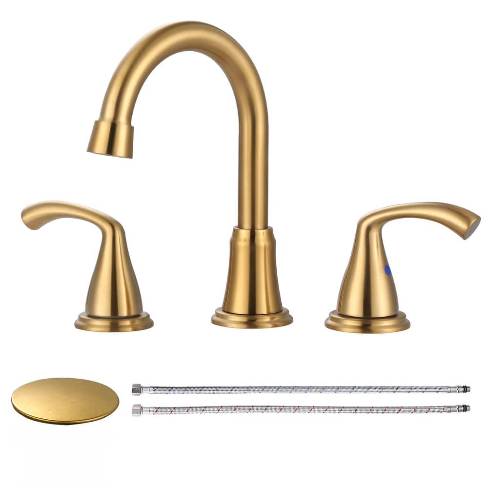 WOWOW 3-Hole Widespread Double Handle Bathroom Faucet