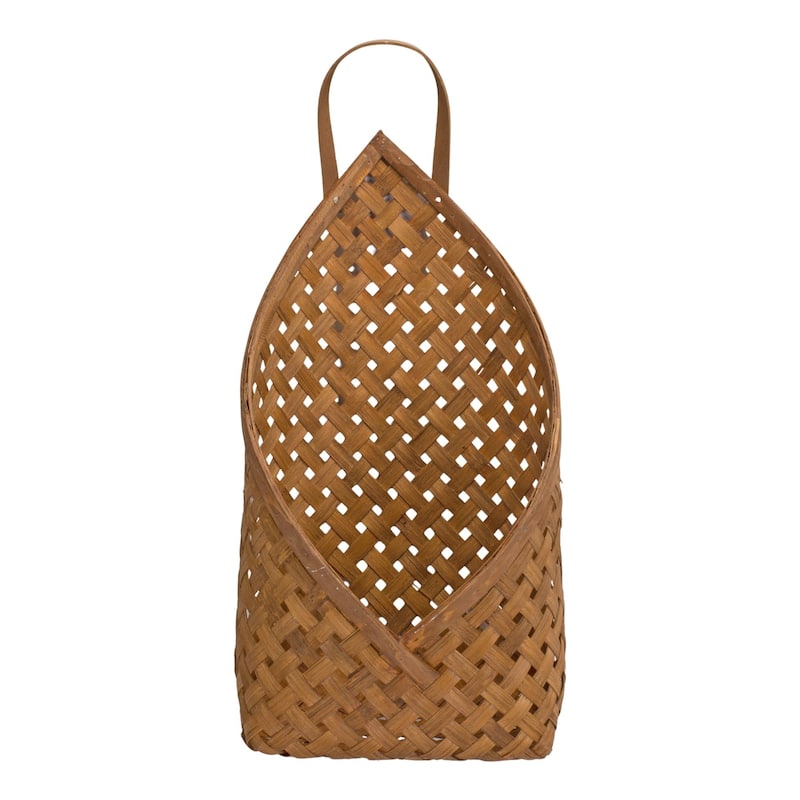 Woven Bamboo Basket Wall Pockets - 19" - Set of 2
