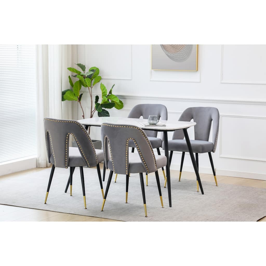 Contemporary Velvet Upholstered Dining Chair