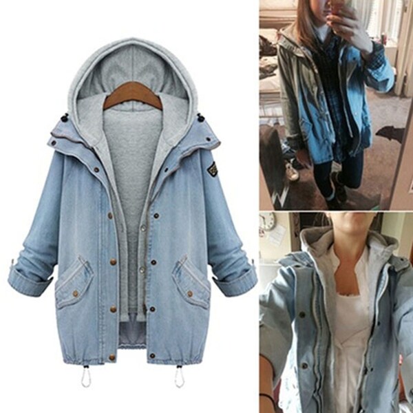 denim jacket hooded vest