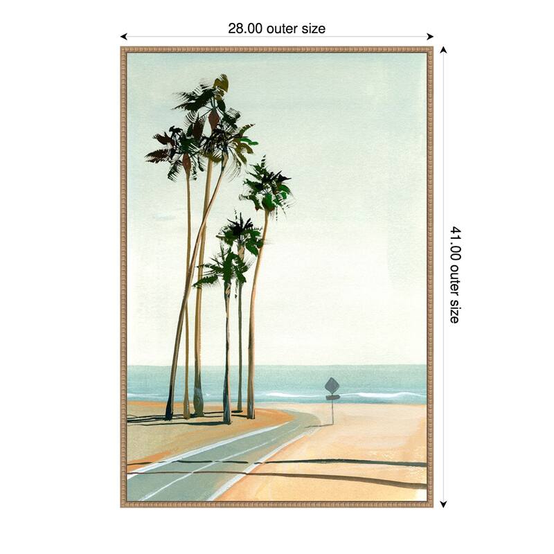Six Palms by Brook Page Framed Canvas Wall Art Print - 28 x 41 in