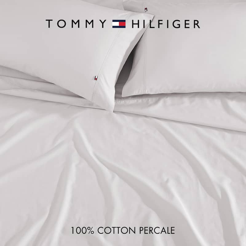 Tommy Hilfiger Solid Percale Cotton Sheet Set