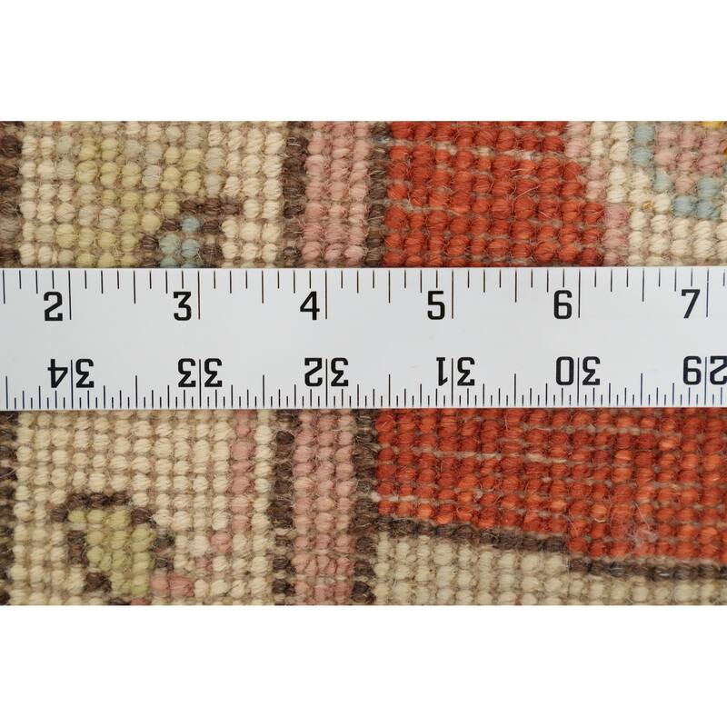 Hand Knotted Oriental 100% Wool Carpet Transitional Medallion Oranges & Rust Oushak Area Rug - 9' 11'' X 8' 3''