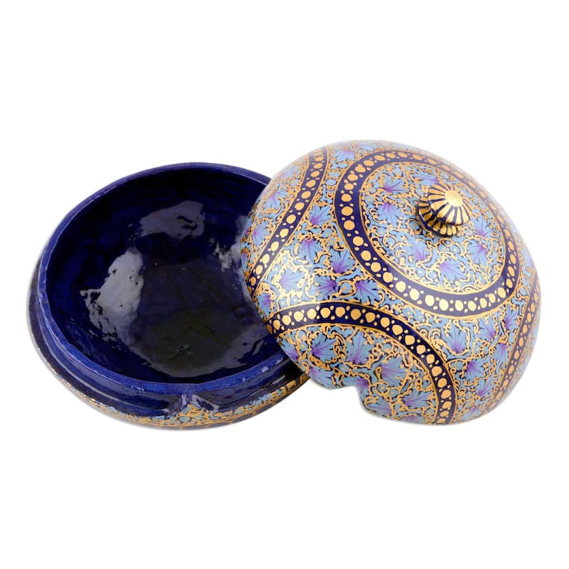 Novica Handmade Kashmir Indigo Papier Mache Decorative Box