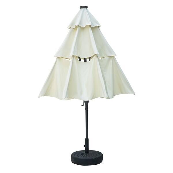 Zenova 10ft 3 Tier Outdoor Patio Umbrella with LED Lights On Sale