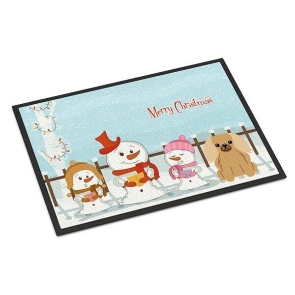 Carolines Treasures BB2435JMAT Merry Christmas Carolers Pekingnese Fawn Sable Indoor or Outdoor Mat 24 x 0.25 x 36 in.