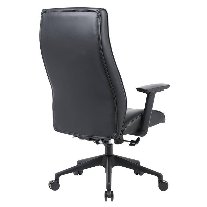 Maxwell High-Back Leather Adjustable Executive Office Chair - Ergonomic Swivel Desk with Stainless Steel Lift 350 lb. Limit