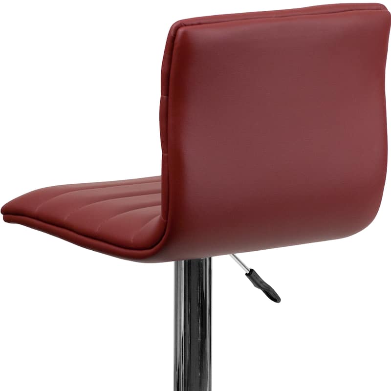 Modern Vinyl Stitch Back Adjustable Height Barstool - 16"W x 19"D x 35" - 44"H