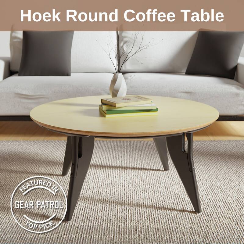Hoek Round Coffee Table - 34" L x 34" W x 15" H