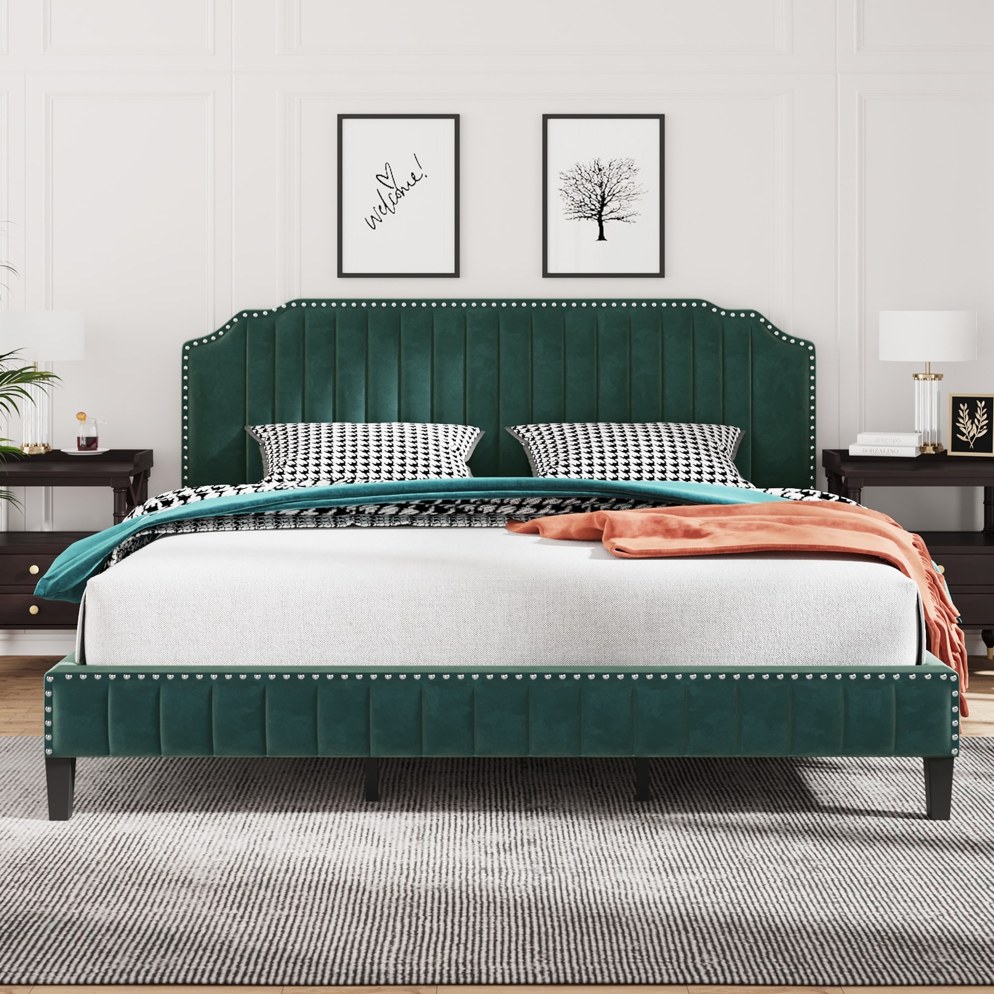 Green Velvet Beds Bed Bath Beyond