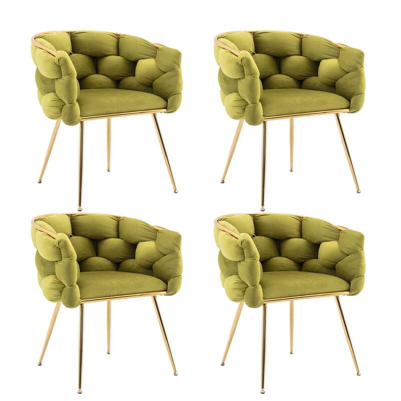 Modern Velvet Dining Chair with Metal Legs