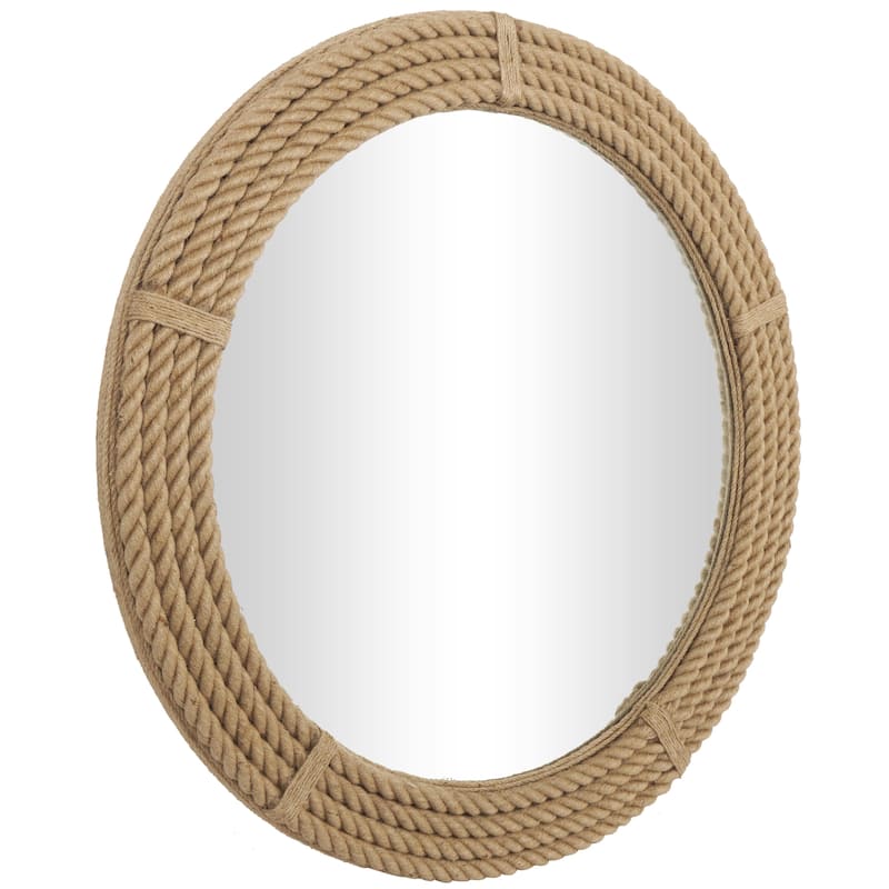 Jute Rope Rope Room Wall Mirror - Brown - Roche River Decor