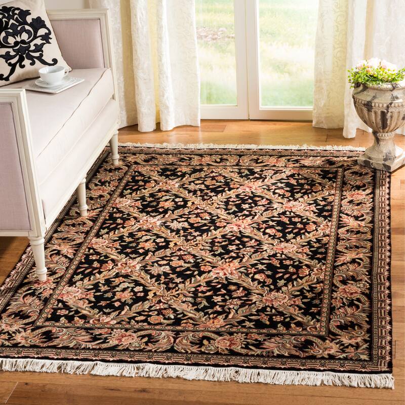 SAFAVIEH Royal Kerman Hand-Knotted Teressa Traditional Wool Rug - 2'6" x 12' Runner - Black
