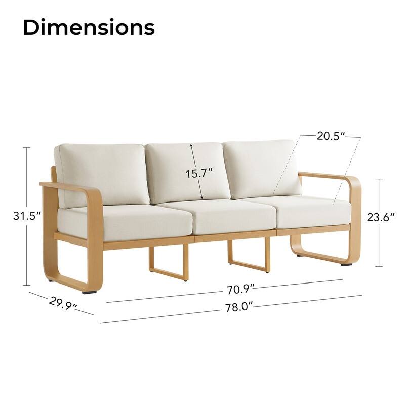 Spruce & Spring Outdoor Patio Furniture Set Aluminum Sofa Accent Chair