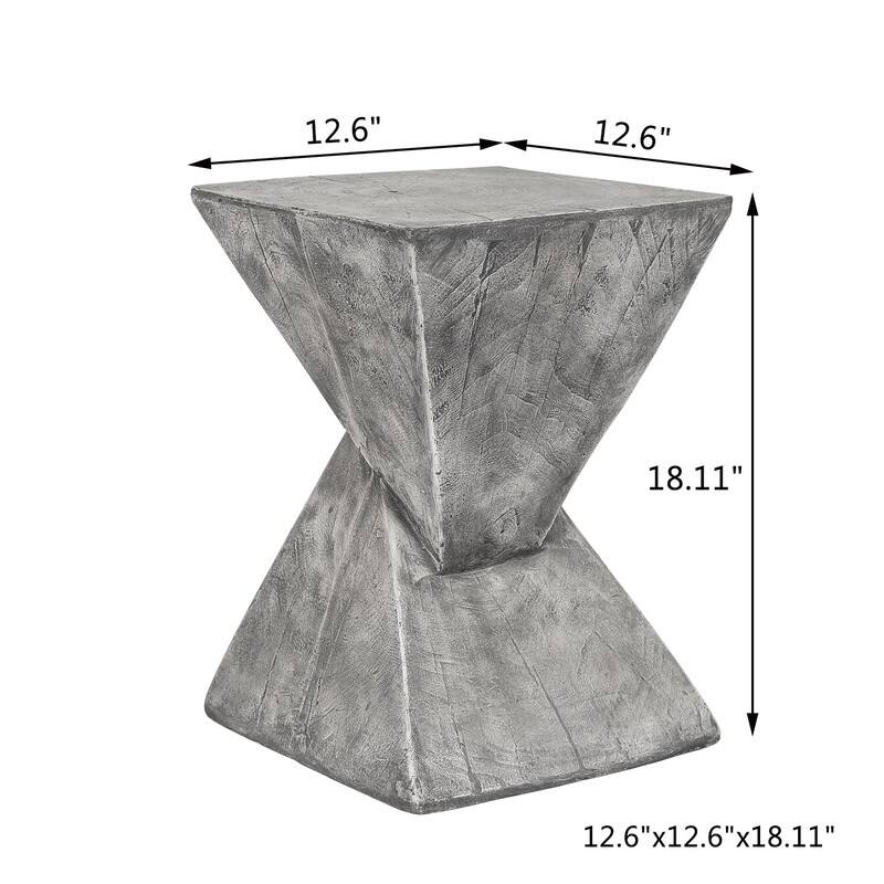 Adeco Outdoor Indoor Concrete Side Table Modern Accent End Table