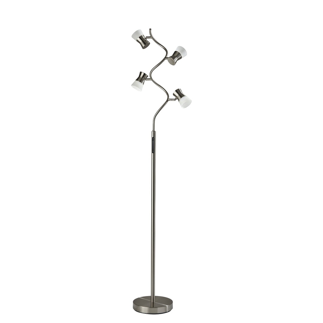 Cyrus LED Floor Lamp w. Smart Switch - Brushed Steel