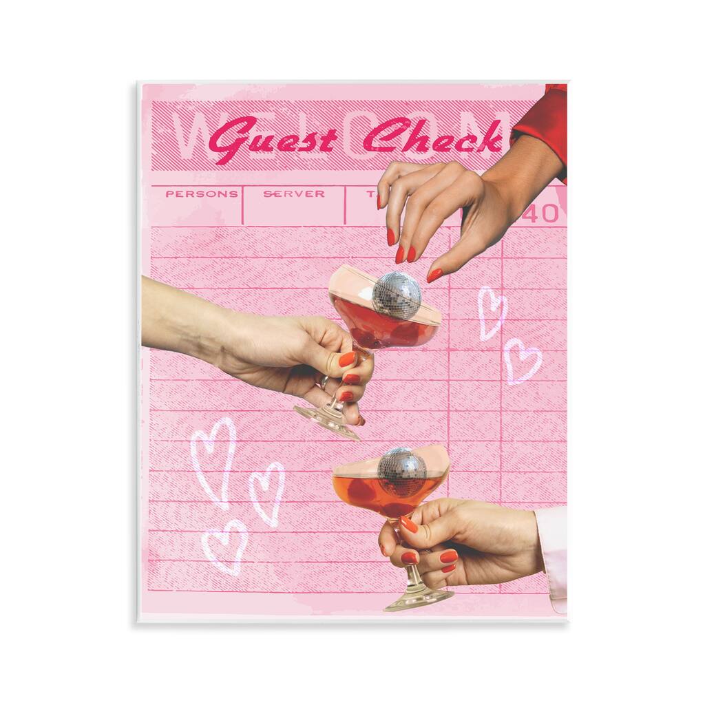 Stupell Cheers over Guest Check Wall Plaque Art Design By Lil' Rue