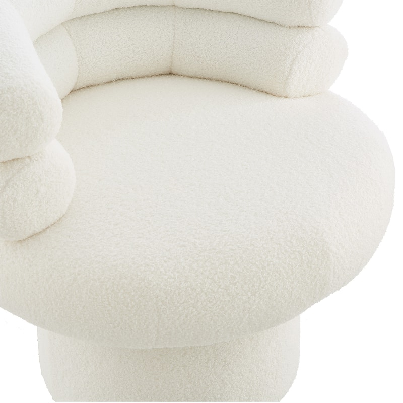 Christopher Knight Home - Swivel Bliss American Design Upholstered Round Swivel Barrel Chair with Teddy Fleece Fabric